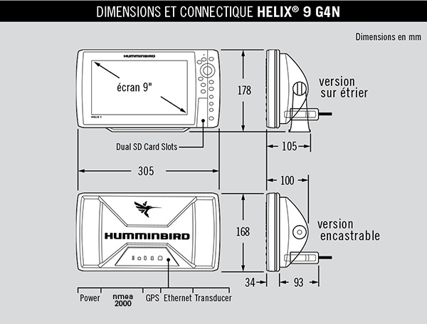 dimensions Combiné HELIX 9G4N